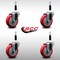 Service Caster 4'' SS Red Poly Wheel Swivel 7/8'' Expanding Stem Caster Set, 4PK SCC-SSEX20S414-PPUB-RED-78-4 - alternate 2